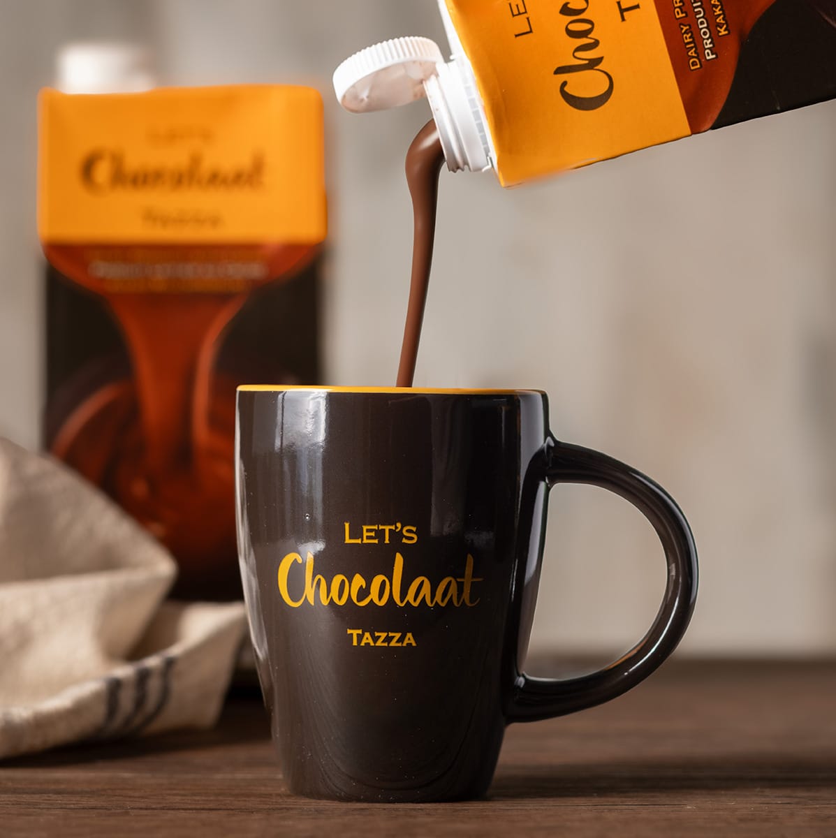 Chocolate a la taza Crispins servido en una taza