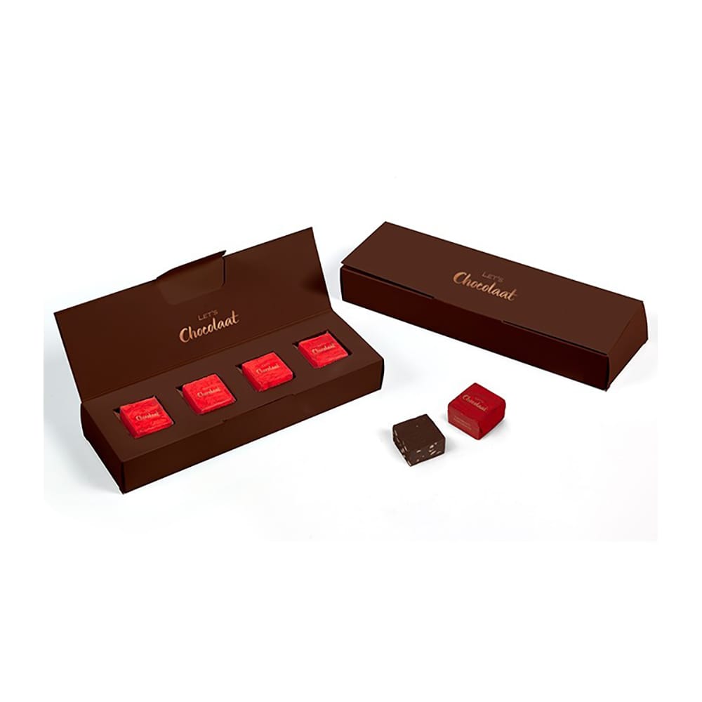 Estuche rectangular apertura superior 4 cortados creminos 40 gr