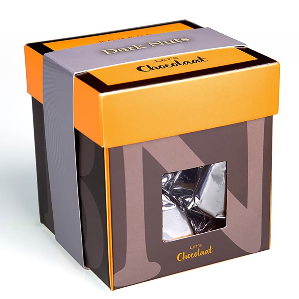 Bombón praliné Caja Bombón cúbico Dark Avellana 200gr
