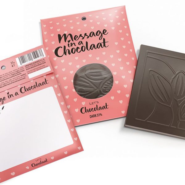 Message in a Chocolaat cacao 51%