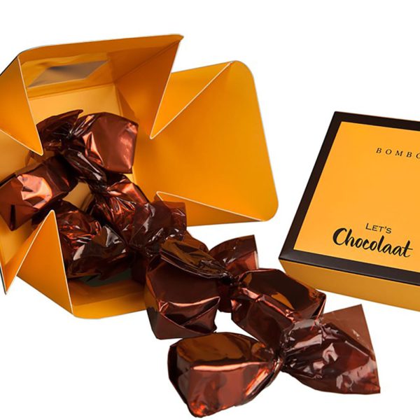 Bombón praliné Caja Bombón cúbico Gianduja 200gr