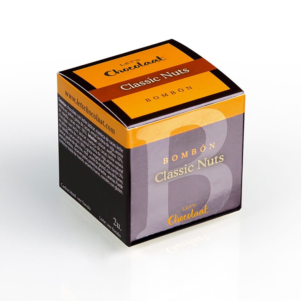 Bombón praliné Caja Bombón cúbico  Classic Avellana 30gr