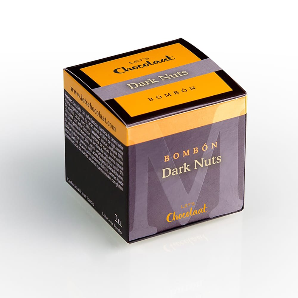 Bombón praliné Caja Bombón cúbico  Dark Avellana 30gr